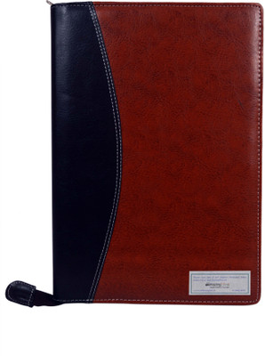 

AmazingHind Faux Leather Document Folder(Set Of 1, Brown, Black)