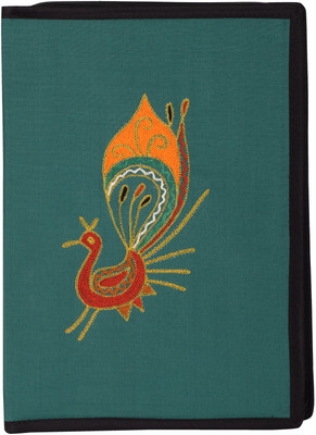 

Affaires Cloth EMBROIDERY FILE FOLDER| Peacock Embroidery Print On Cloth Handicrafted Folder (Green) File-0013(Set Of 1, Green)