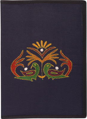 

Affaires Cloth EMBROIDERY FILE FOLDER| Rajasthani Embroidery Print On Cloth Handicrafted Folder (Dark Blue) File-0010(Set Of 1, Blue)