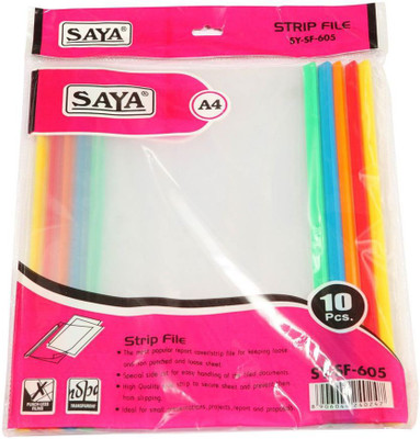 Saya Office Series Polypropylene Strip Files(Set Of 10, Natural)
