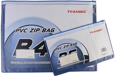 

TRANBO PVC Zip Bags Combo Pack for Documents, Papers, Stationery, Cheque Books etc , B4 + B5 Size(Set Of 2, Multicolor)