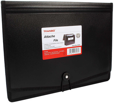 

Tranbo Polypropylene Expanding File Folder A4/Letter Size(Set Of 1, Black)