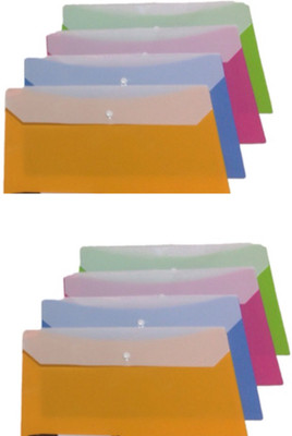 

Y.E.S Polypropelene Double Pocket Button Folder(Set Of 8, Orange, Green, Pink, Blue)
