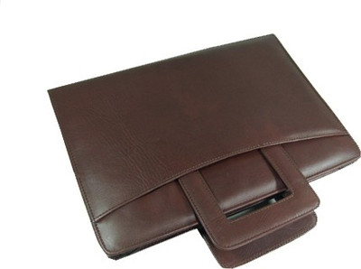 

Essart PU Leather Handle Folder with Zipp Closure(Set Of 1, Brown)