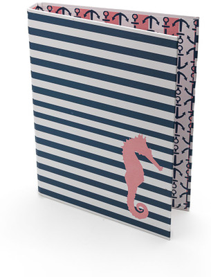 

The Papier Project Board Double Ring Binder(Set Of 1, Navy Blue, White, Pink)