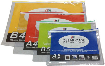 

Y.E.S Executive Series Polypropelene PVC Document Bag Zipper Closure (10pcs)(Set Of 10, Multicolor)