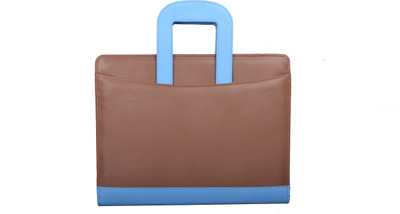 

COI Leatherite Briefcase Conference Folder / Document Folder(Set Of 1, Brown, Blue)