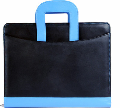 

COI Leatherite Briefcase Document / Conference Folder(Set Of 1, Black, Blue)