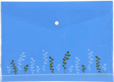 Saya Office Series Polypropylene Clear Bags And Envelopes(Set Of 12, Blue)