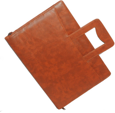

statiO Faux Leather Document File Folder With Adjustable Handle(Set Of 1, Brown)