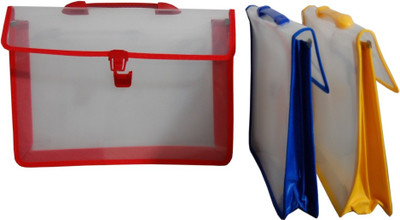 

Aahum Sales Polypropylene File Folder with Handle Set of 3(Set Of 3, Multicolor)