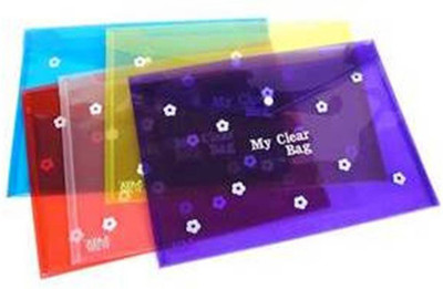 MAGPIE Polypropylene My Clear Bag set of 10(Set Of 10, Multicolor)