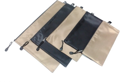

Y.E.S PVC Cloth Zipper Document Bag Coffee Black(Set Of 5, Multicolor)