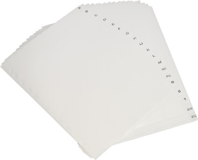

Trio IDAZ PP Index Dividers A to Z Alphabetical A4(Set Of 4, White)