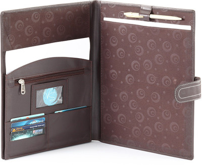 

Hide and Sleek Artificial Leather File Folder(Set Of 1, Brown)