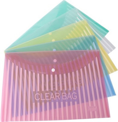 

SIDHIVINAYAK ENTERPRISES Plastic My Clear Bag With Linear Printing(Set Of 5, Multicolor)