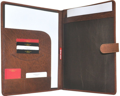 

hide and sleek Leather Folder(Set Of 1, Brown)