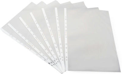 

statiO PP Plastic 11 - Hole Protector Sheets size FS Pack of 50(Set Of 50, Transparent)