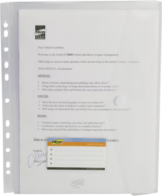 

Trio FF725A PP Document Bag A4(Set Of 8, White)