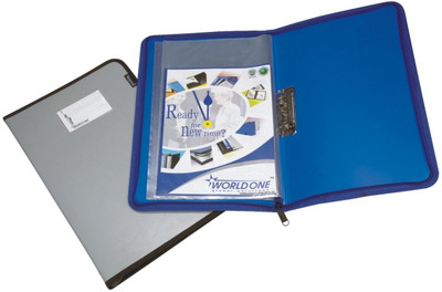 

World One Executive Series Polypropylene Display File(Set Of 2, Blue, Silver)