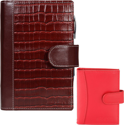 

hide and sleek Leather Folder(Set Of 2, Brown)
