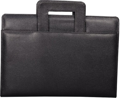 

COI faux leather BLACK LEATHERITE BREIFCASE CONFERENCE FOLDER / DOCUMENT FOLDER(Set Of 1, Black)