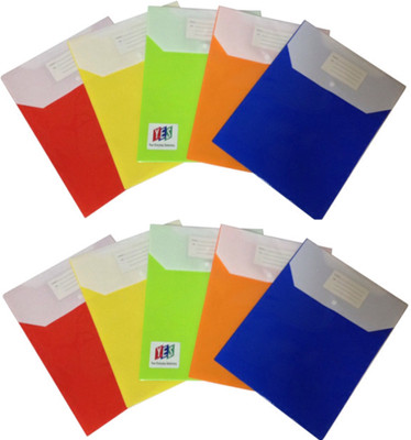 

Y.E.S Polypropelene Double Pocket Document Bag(Set Of 10, Blue, Green, Yellow, Orange, Red)