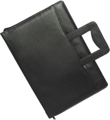 

statiO Faux Leather Document File Folder with Adjustable Handles(Set Of 1, Black)