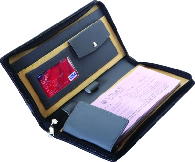 Susha Leather Cheque Book Cover(Set Of 1, Black)
