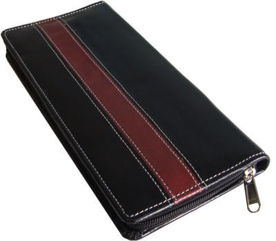 

SAW LEATHER GOODS Leatherette Cheque Book Holder(Set Of 1, Black and Red)
