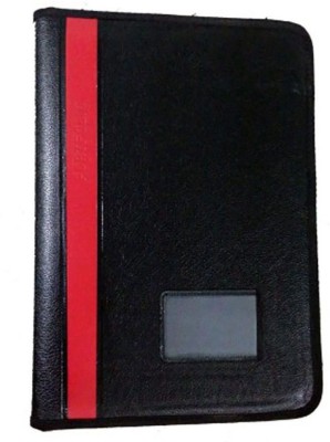 

statiO Rexine Potfolio File Folder size B4 with 20 Plastic Leaves(Set Of 1, Black, Red)