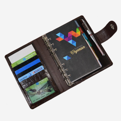 

hide and sleek Leather Planner(Set Of 1, Brown)