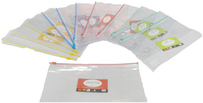 

Y.E.S PVC Transparent Zipper Pouch(Set Of 12, Red, Blue, Green, Yellow)