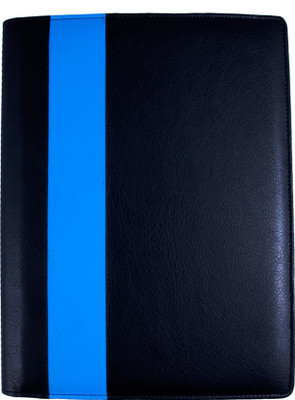 

COI faux leather FAUX LEATHER BLACK AND BLUE LEATHERITE CONFERENCE FOLDER / DOCUMENT FOLDER(Set Of 1, BLACK AND BLUE)