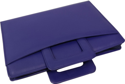 

Essart PU Leather Handle Folder with Zipp Closure(Set Of 1, Blue)