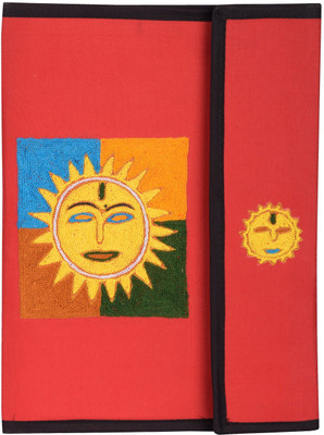 

Affaires Cloth EMBROIDERY FILE FOLDER| Sun Embroidery Print On Cloth Handicrafted Folder (Blue) File-0005(Set Of 1, Multicolor)