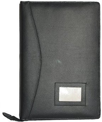 kittu Faux leather File folder(Set Of 1, Black)