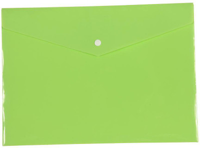 Saya Office Series Polypropylene Clear Bags And Envelopes(Set Of 12, Parrot Green)