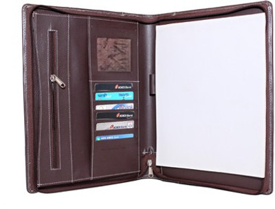 

Essart Executive File PU Leather Conference Folder(Set Of 1, Brown)