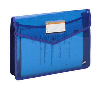 Trio FB100 Polypropylene File Document Case Bag Snap Button FC(Set Of 2, Blue) available at flipkart for Rs.215