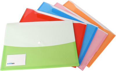 

DataKing Polypropylene Double Pocket Envelope Bag Expandable With Name Card - Multi Color(Set Of 12, Multicolor)