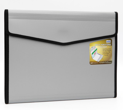 Solo Polypropylene CONFERENCE FILES / FOLDERS / PERSONAL PORTFOLIO(Set Of 1, Grey)