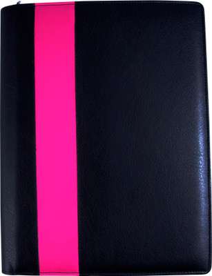 

COI faux leather BLACK AND PINK CONFERENCE/DOCUMENT FOLDER(Set Of 1, BLACK AND PINK)