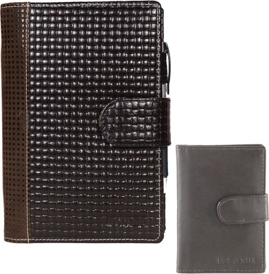 

hide and sleek Leather Folder(Set Of 2, Brown)