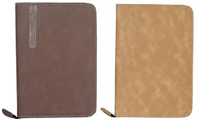 

statiO Imported Fabric Document File size B4 with 20 leaves each(Set Of 2, Brown, Tan)