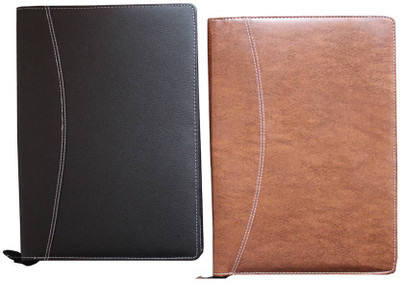 

Bansal Paper Industries Matrix Executive Series Leather Document Bag(Set Of 2, Black, Brown)