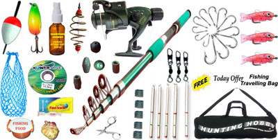 

Hunting Hobby Fishing Spinning Rod,Reel, Accessories Complete Kit Green Fishing Rod(243 cm, .170 kg, Green)