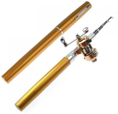 

Shrih Golden Mini Pocket Aluminum Alloy Fish Pen Pole SH - 02452 Gold Fishing Rod(91 cm, 0.500 kg, Gold)