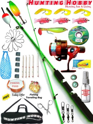 33% OFF on Hunting Hobby Unbreakable Fishing Spinning Rod,Reel,Accessories  Complete Kit Green Fishing Rod(180 cm, .260 kg, Green) on Flipkart