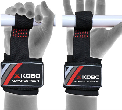 

Kobo Gel Padded Weight Lifting Gym Straps Wrist Support Hand Grip/Fitness Grip(Black)
